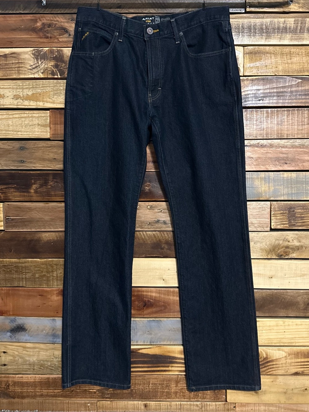 Ariat Rebar M4 Relaxed DuraStretch Basic Bootcut Work Jeans Mens 35x36 EUC